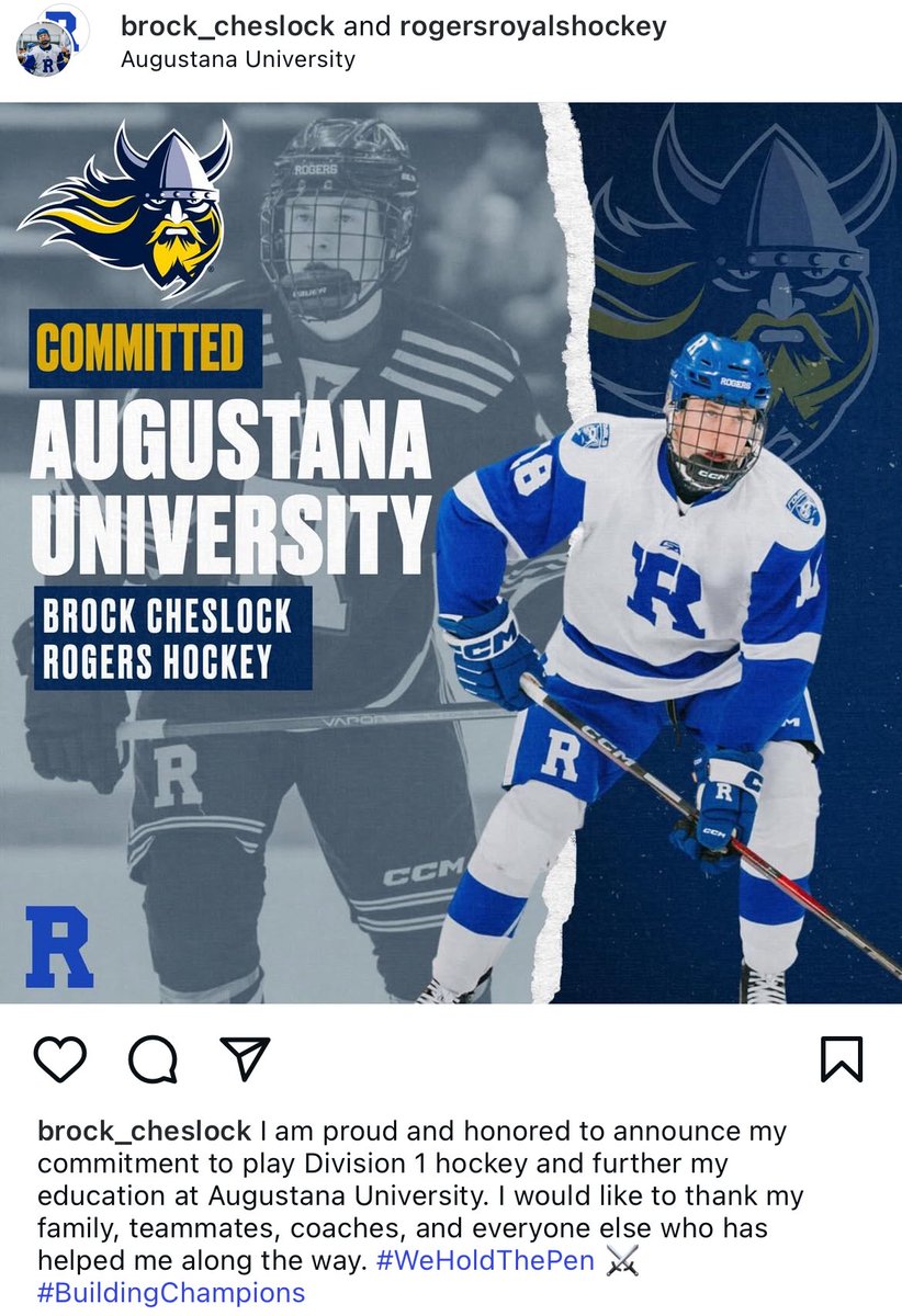 Congratulations to senior forward Brock Cheslock on committing to play Division I hockey at <a href="/AugieMHockey/">Augustana Men's Hockey</a>!