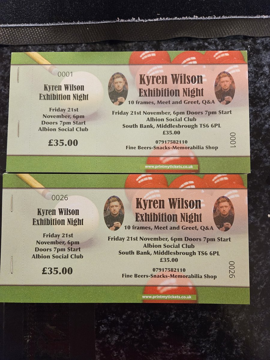 Kyren Wilson Exhibition Night at the Albion Social Club TS6 6PL. #boro #kyren #Snooker #Exhibition #albion