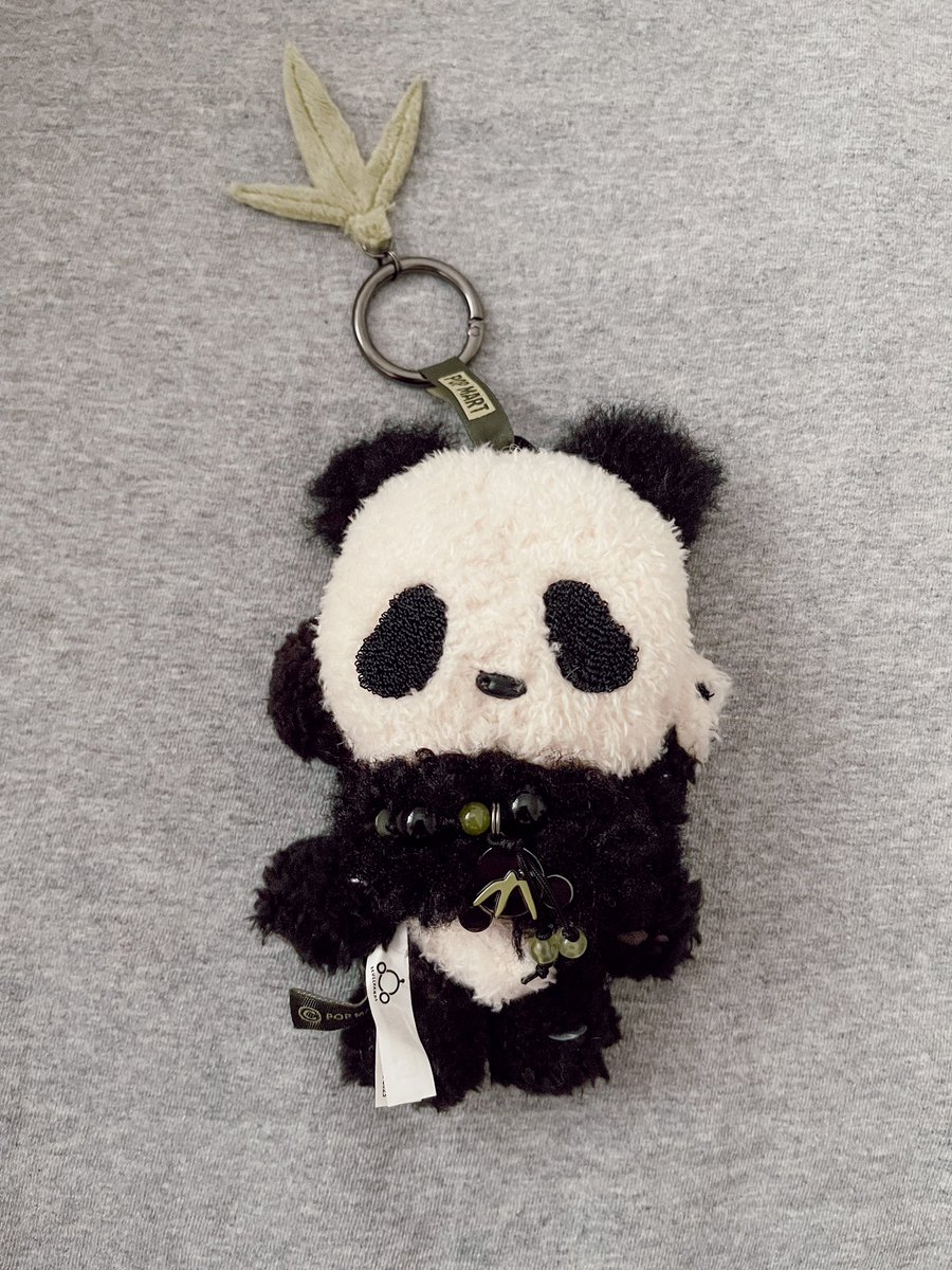 my bf got me the skullpanda plush she’s so cute hehe 🖤🐼🌿