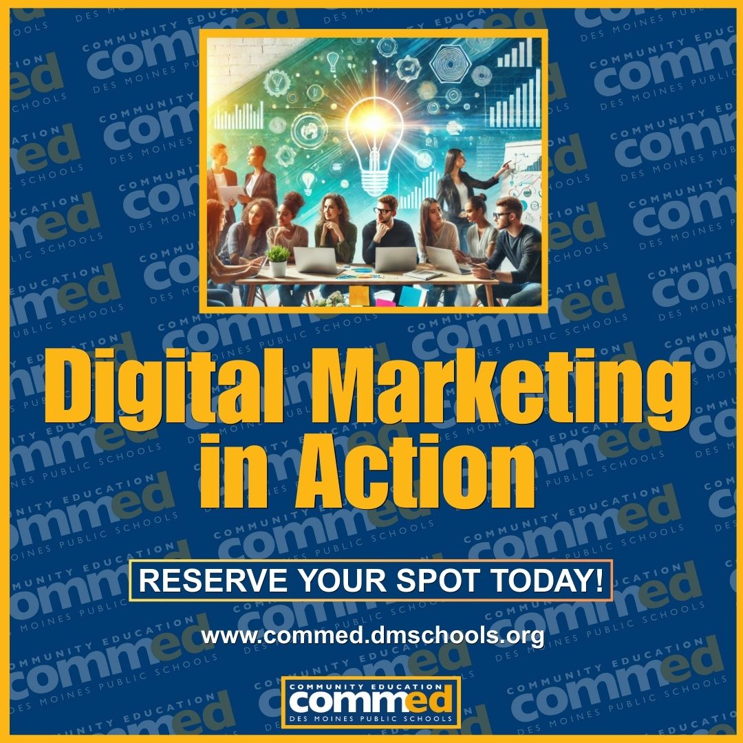 DMPSCommunityEd's tweet image. Ready to level up your skills? 🚀
👩‍🎓 Learn new skills
📈 Boost your career
🎨 Explore your creativity

Reserve your spot today! 🔗commed.dmschools.org/programs/adult…