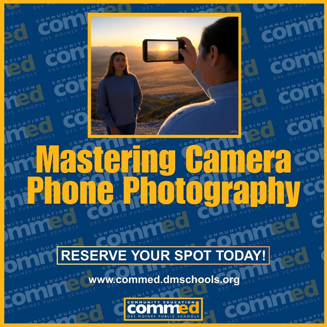 DMPSCommunityEd's tweet image. Ready to level up your skills? 🚀
👩‍🎓 Learn new skills
📈 Boost your career
🎨 Explore your creativity

Reserve your spot today! 🔗commed.dmschools.org/programs/adult…