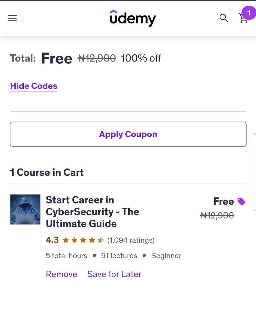 Want to start your career in #Cybersecurity but don’t know where to begin?

This Complete Cybersecurity Course on Udemy is perfect for beginners and gives you the foundation you need to kickstart your journey.

Enroll here👇
udemy.com/course/cyberse…

Use the coupon code below👇