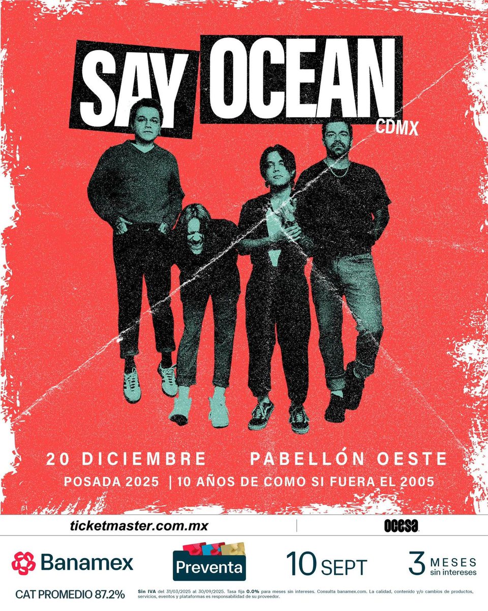 ¿Quién jala a la posada de <a href="/sayoceanband/">Say Ocean</a> en el Pabellón Oeste? 🎄

Vamos el 20 de diciembre a esta fiestota celebrando 10 años del "Como si fuera 2005" 🎂