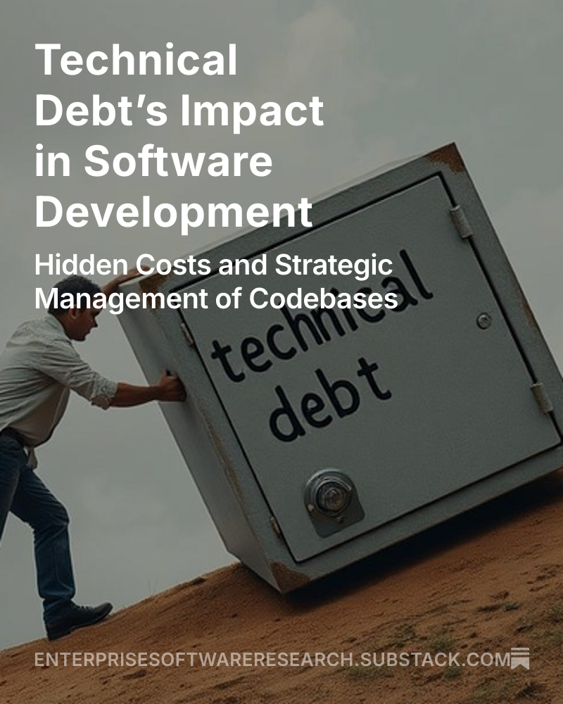 EntSoftwareRes's tweet image. If left unchecked, technical debt can become an overwhelming burden, slowing down development and increasing costs. …terprisesoftwareresearch.substack.com/p/technical-de…