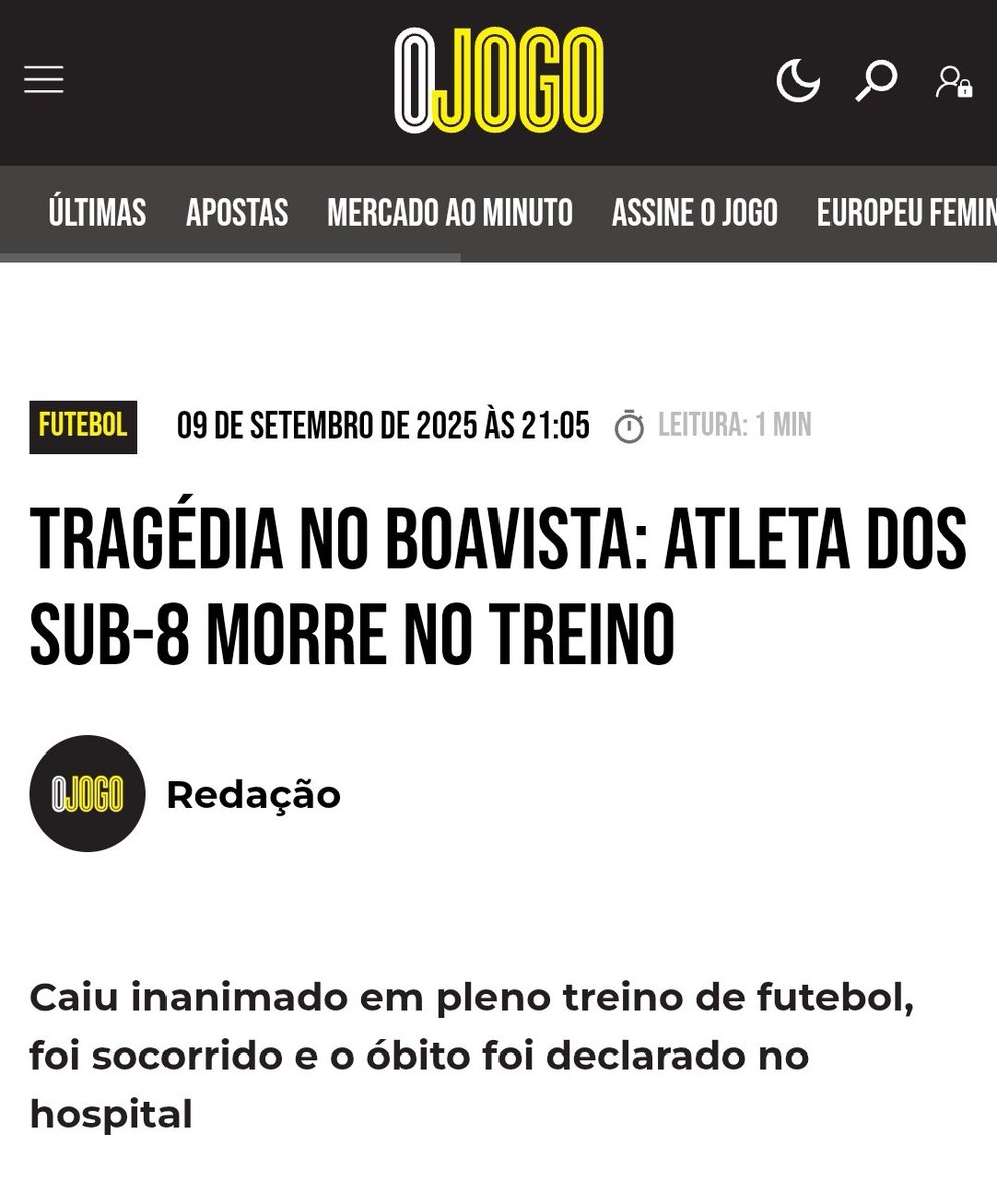 A todos os boavisteiros, os meus sinceros sentimentos