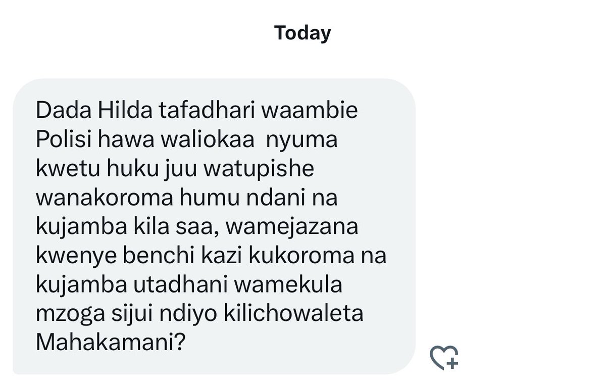 Hilda Newton (@hildanewton21) on Twitter photo Hii msg nilitumiwa saa 6 mchana bahati mbaya ndo naiona saizi
Nyie <a href="/tanpol/">Police Force TZ</a> kwahiyo maboss zenu ndo wamewambia muwe mnakuja Mahakamani kufanya huu upuuzi..?? 🚮 🚮 🚮 Hii msg nilitumiwa saa 6 mchana bahati mbaya ndo naiona saizi
Nyie <a href="/tanpol/">Police Force TZ</a> kwahiyo maboss zenu ndo wamewambia muwe mnakuja Mahakamani kufanya huu upuuzi..?? 🚮 🚮 🚮