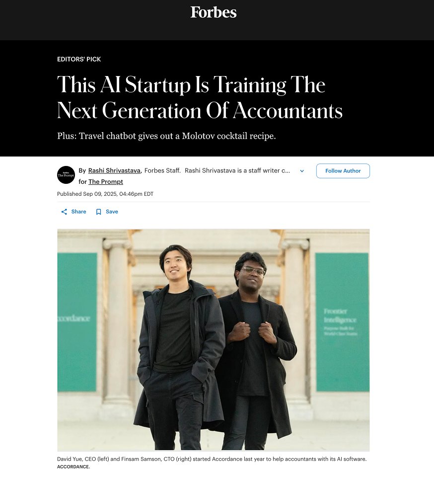 DYtweetshere's tweet image. Dear friends, I am incredibly honored to finally unveil what we&apos;ve been working on in stealth: Accordance.

When Finsam and I first started our journey bringing AI out of the research lab, we discovered an industry filled with some of the most thoughtful, principled professionals…