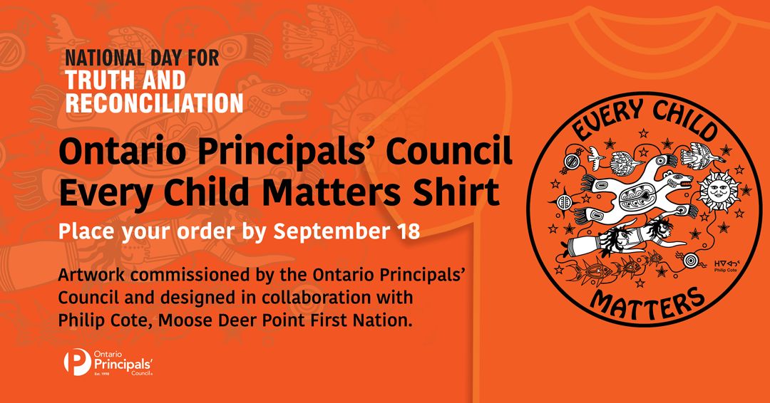 We are proud to share the new OPC Every Child Matters shirt in commemoration of the National Day for Truth and Reconciliation and Orange Shirt Day. Learn more about the artwork: principals.ca/en/opc-resourc…