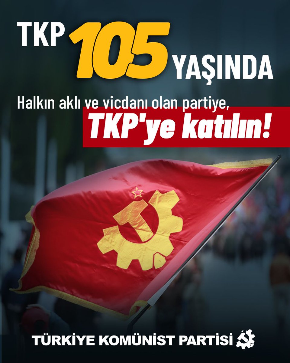 TKP 105 YAŞINDA
Halkın aklı ve vicdanı olan partiye, TKP'ye katılın!

TKP’nin dostlarına,

Tanıdığın, destek olduğun, karanlıkta yön bulduğun, takdir ettiğin, bazen arkasında saf tuttuğun, bu toprağın partisi TKP, bugün 105 yaşında!

Köhnemiş, çürümüş eski dünyanın görülmedik bir