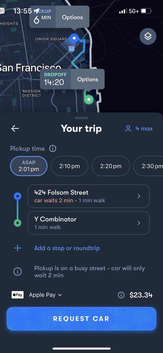 Just got access to <a href="/robotaxi/">Tesla Robotaxi</a> in SF! 3 times cheaper than Uber and Waymo. 🤯