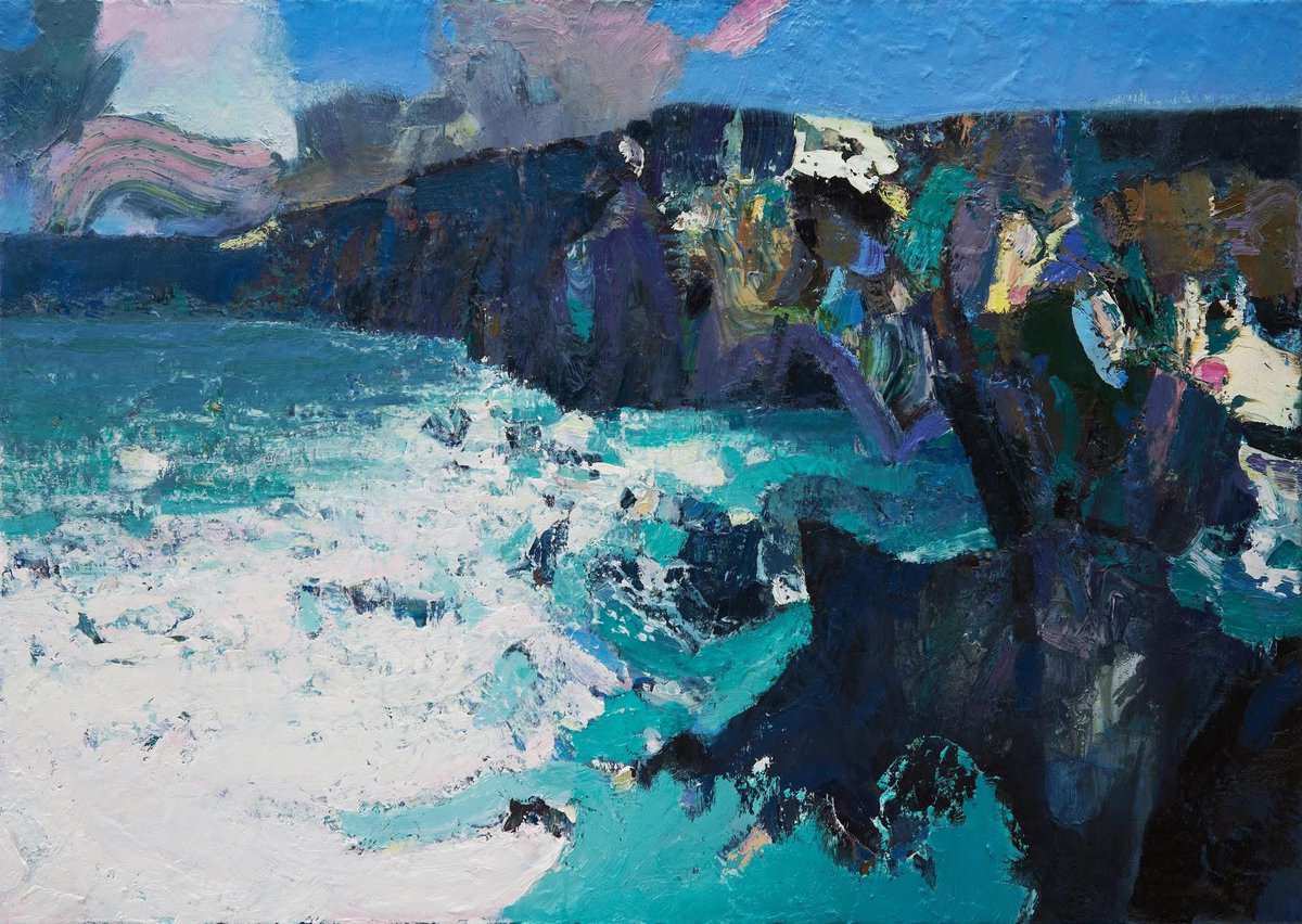 CrossEyedPiano's tweet image. Delighted with @marcyeats’ seascape ‘Hartland’, the latest addition to my kitchen gallery. It will bring daily joy! 

See more of Marc’s work here marc-yeats.com/paintings/exhi… #painter #artist
