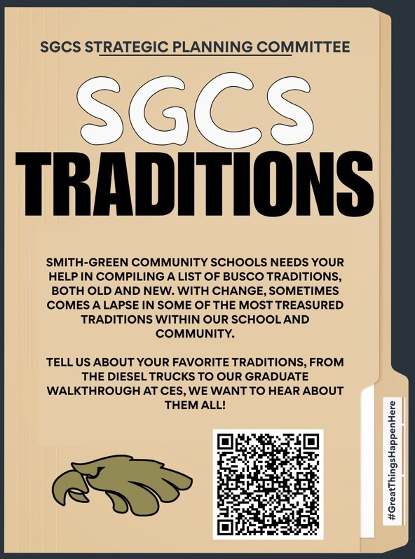 What is your favorite SGCS tradition? Let us know! Just scan the QR code on the image. Thank you!