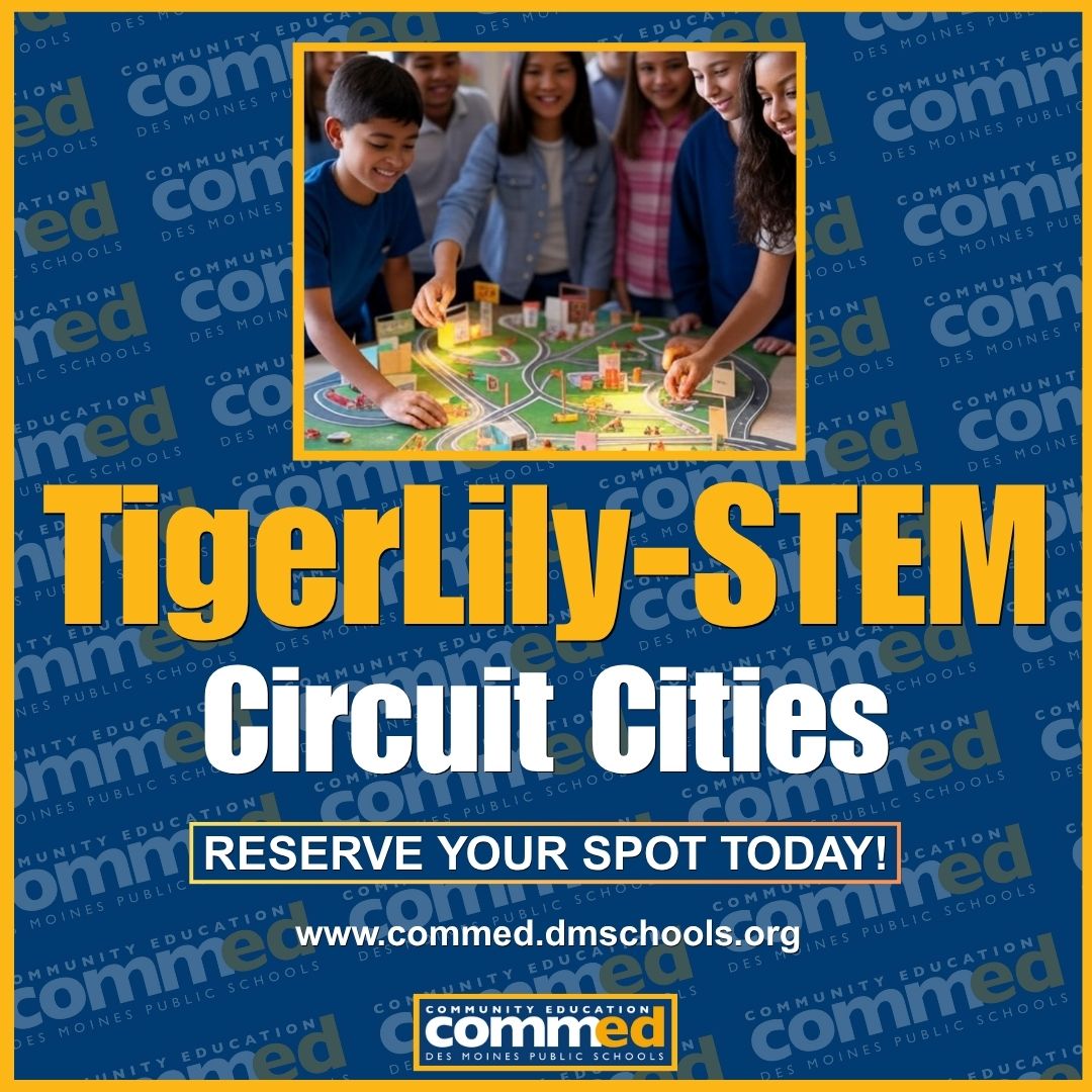 DMPSCommunityEd's tweet image. Give your kids the chance to explore, create, and discover! 🌟

✈️ Fly drones
🎨 Design fashion
⚡ Build circuits
🖊️ Create comics

Spots fill fast — reserve yours today! 🔗 commed.dmschools.org/programs/youth…