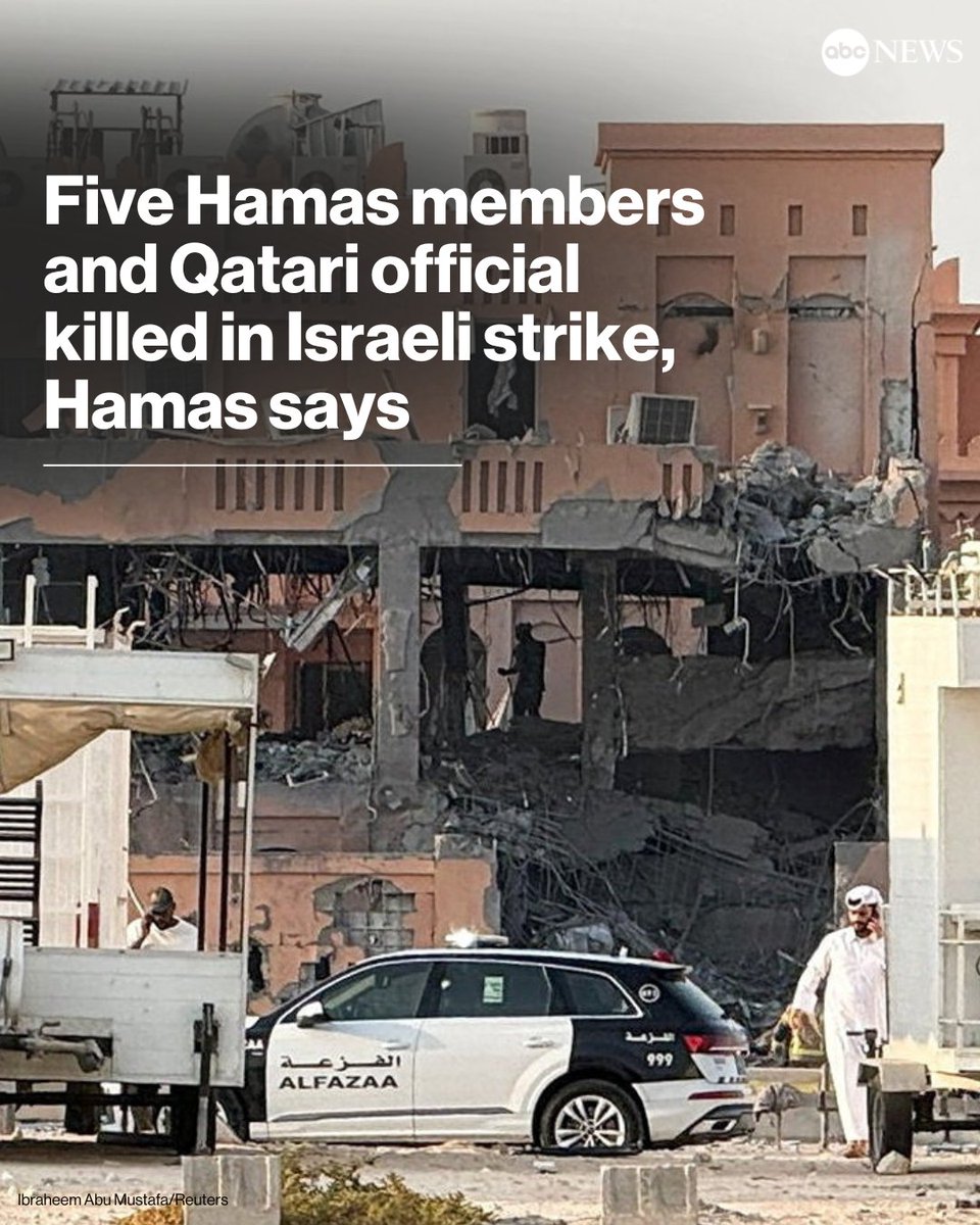 At least five members of Hamas and a member of Qatar's Internal Security Force were killed Tuesday in an Israeli strike on Doha, Qatar, targeting senior Hamas leadership in the country for ceasefire talks, according to officials on each side. abcnews.link/361fCcj
