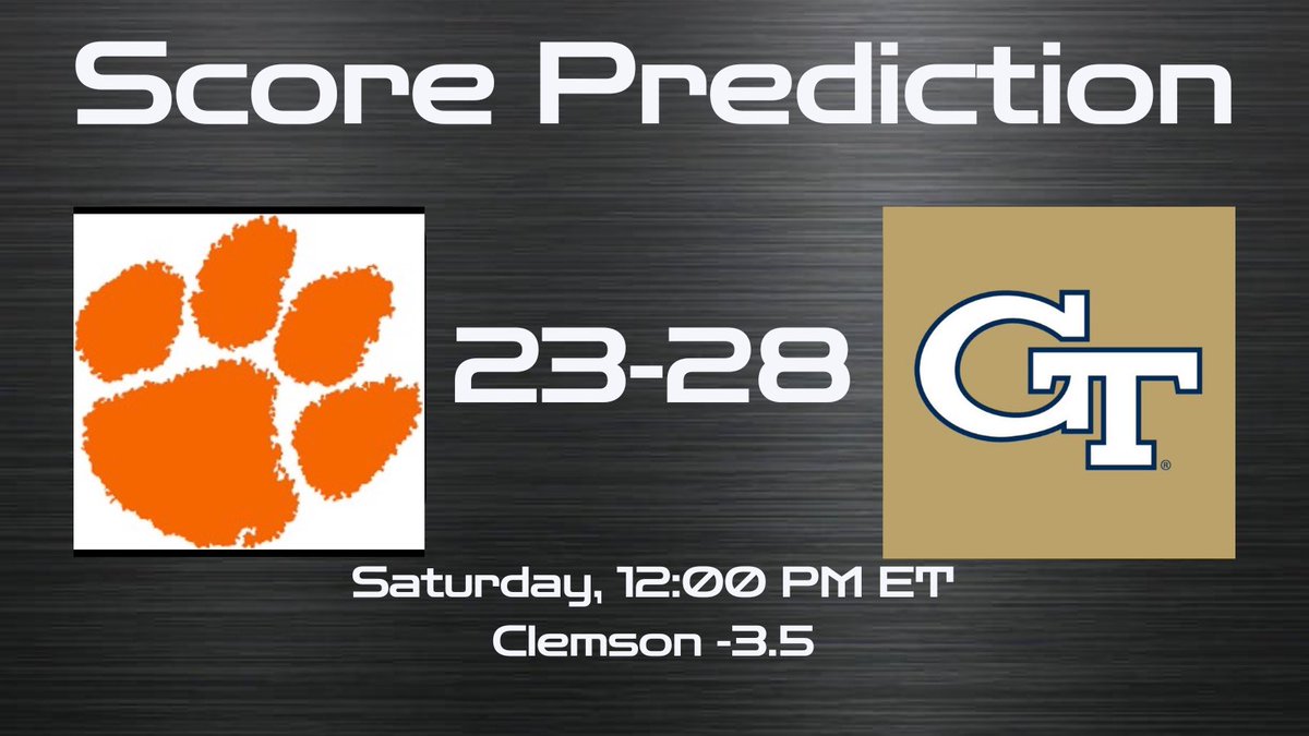 CollegeFBonX's tweet image. Score Prediction

Clemson vs Georgia Tech