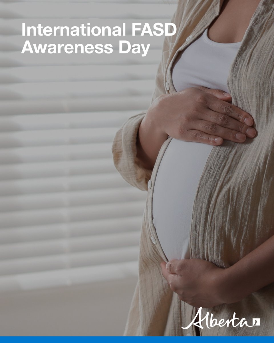 Sept. 9 is International Fetal Alcohol Spectrum Disorder (FASD) Awareness Day. Alberta’s government, alongside 12 FASD Service Networks, is committed to preventing FASD &amp; ensuring Albertans &amp; their families get the support &amp; resources they need. Read more: alberta.ca/release.cfm?xI…