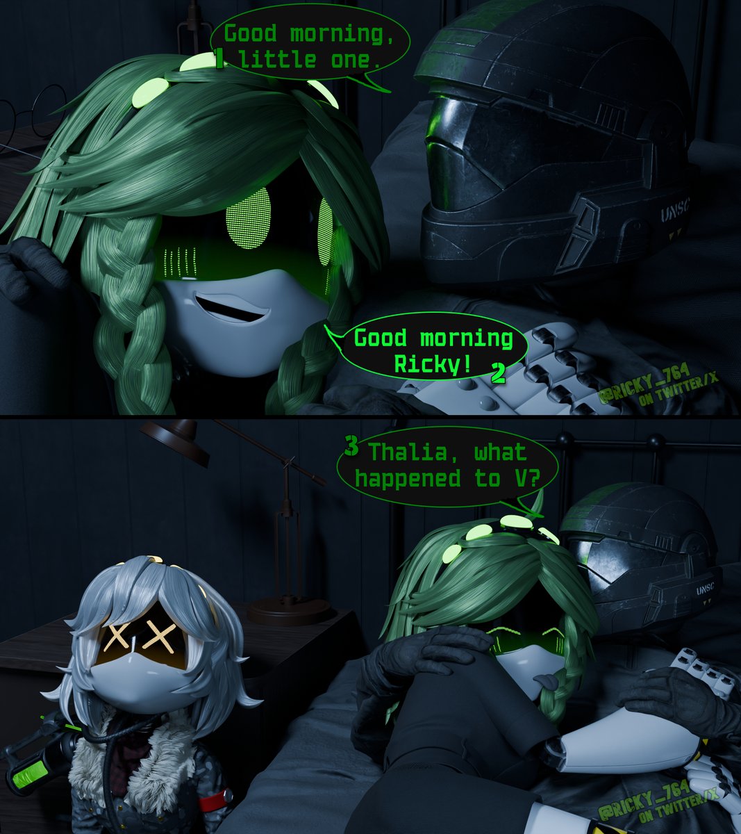 "What happened to V, Thalia?"
Official Mini-comic of Project: Lights Out 💡

#MurderDrones #MurderDronesOC #mdtwt #ProjectLightsOut #SerialDesignationV #SDV