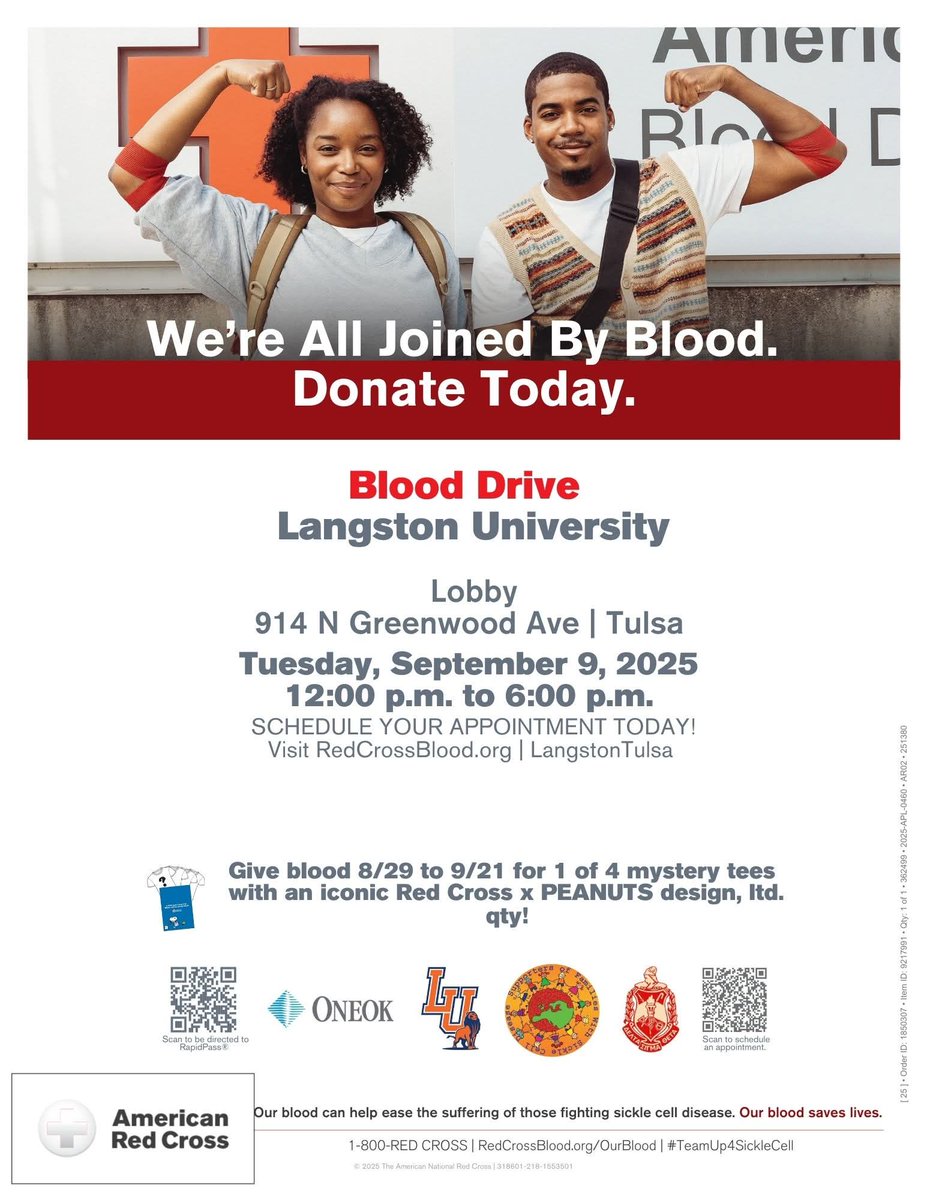 SOFWSCD's tweet photo. We are at all the Langston University campuses today. Come donate and save a life
#supportsicklecellawarenes https://t.co/rfRQB1zMXm