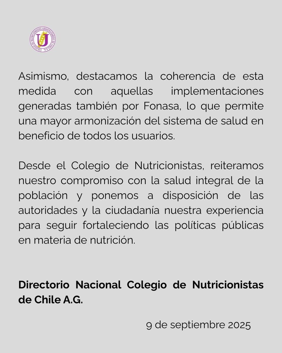 nutrichile's tweet image. 🙌 ¡Gran noticia para la salud en Chile!
La @SuperDeSalud   instruyó a las Isapres a ampliar la cobertura de las consultas nutricionales para todas las personas con trastornos alimentarios . Desde el @nutrichile  celebramos este avance!