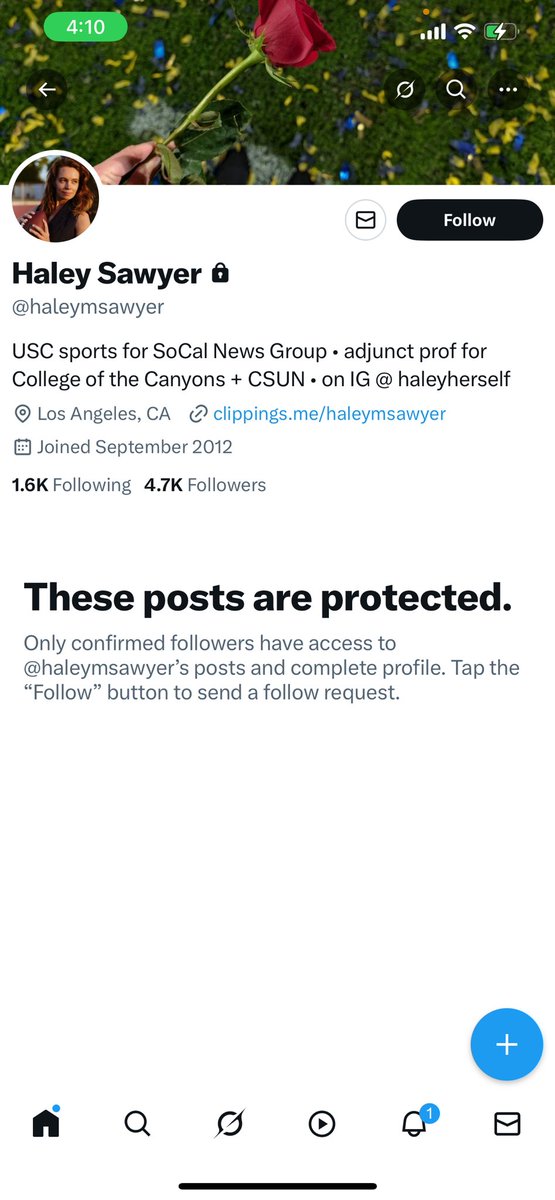 Ah yes every reporter is super successful when they are private so that way no one can see their work. Just admit you don’t watch CFB outside of USC (and that’s being generous) and resign as an AP voter @haleymsawyer