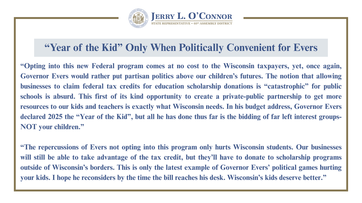 Rep. Jerry O'Connor tweet media