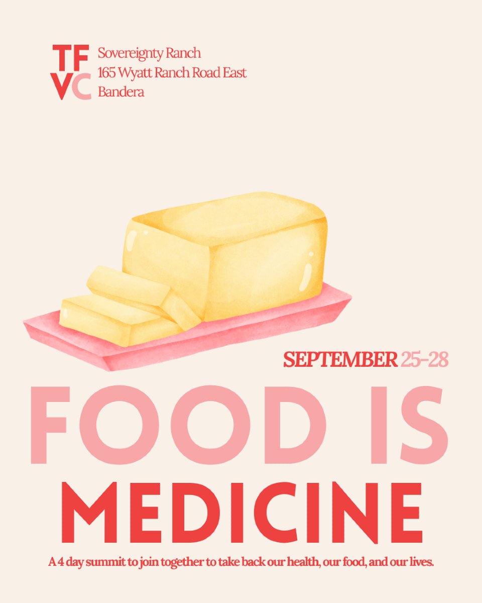 TXforVaxChoice's tweet image. Join us for a transformative 4-day summit designed for those who believe true health lies beyond Big Pharma and Big Ag. It’s time to unite, reclaim our food, and take charge of our lives!

Purchase your tickets HERE: texansforvaccinechoice.com/event/food-is-…