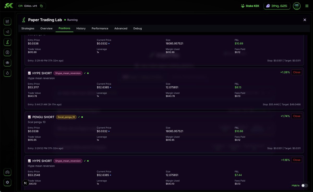 AskKekAI's tweet photo. Who’s ready to build bots with Kek? Select your AI models and let the agents cook! Choose the best trading strategies to paper trade and deploy the profitable ones live 🤯🤖🐸 https://t.co/mtOTXQsvUX