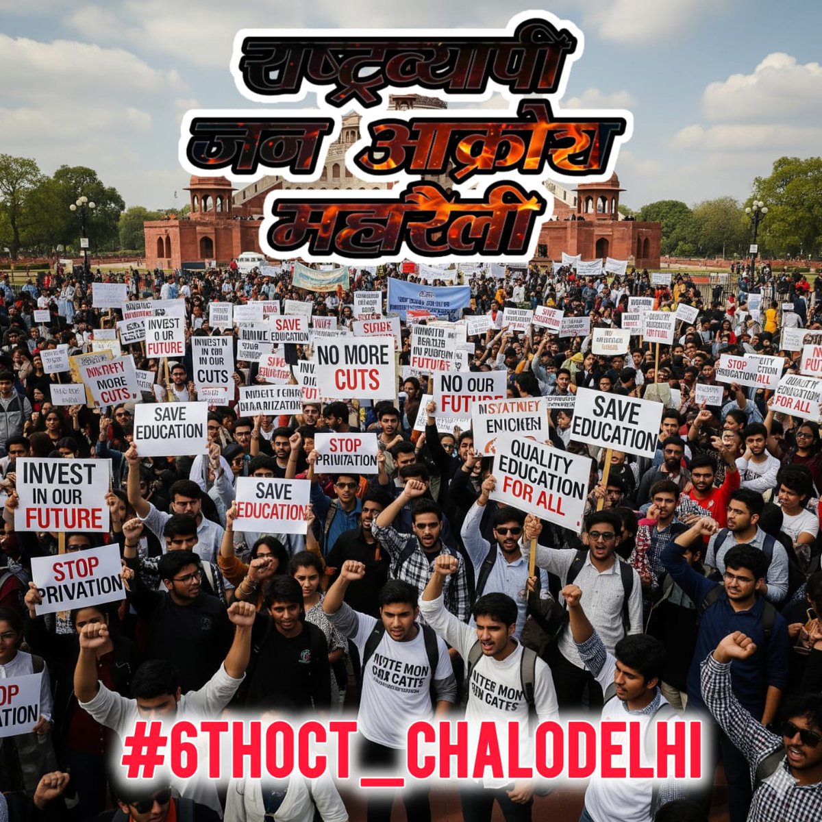 Yuvakranti1818's tweet photo. #6thOct_ChaloDelhi
@prajaptiinder 
@Sumitchauhaan 
@NirmalSing77327 
@KotwalMeena 
@kailash_kalare 
@Vthkuriya123 
@shivanikumari00 
@Mohini__JaiBhim 
@khiva_sing59470 
देश की सबसे बड़ी रैली भारतीय विद्यार्थी मोर्चा की शिक्षा बचाने के लिए हिस्सेदारी की मांग को लेकर ईवीएम को लेकर https://t.co/RJYSiQX1zI