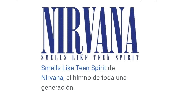 10 de septiembre de 1991.
#TalD
La banda de rock  Nirvana lanza su icónico single "Smells Like Teen Spirit" como  adelanto de su álbum, Nevermind. Esta canción, con su distintivo riff de guitarra y estribillo pegadizo, se convirtió en un himno generacional.