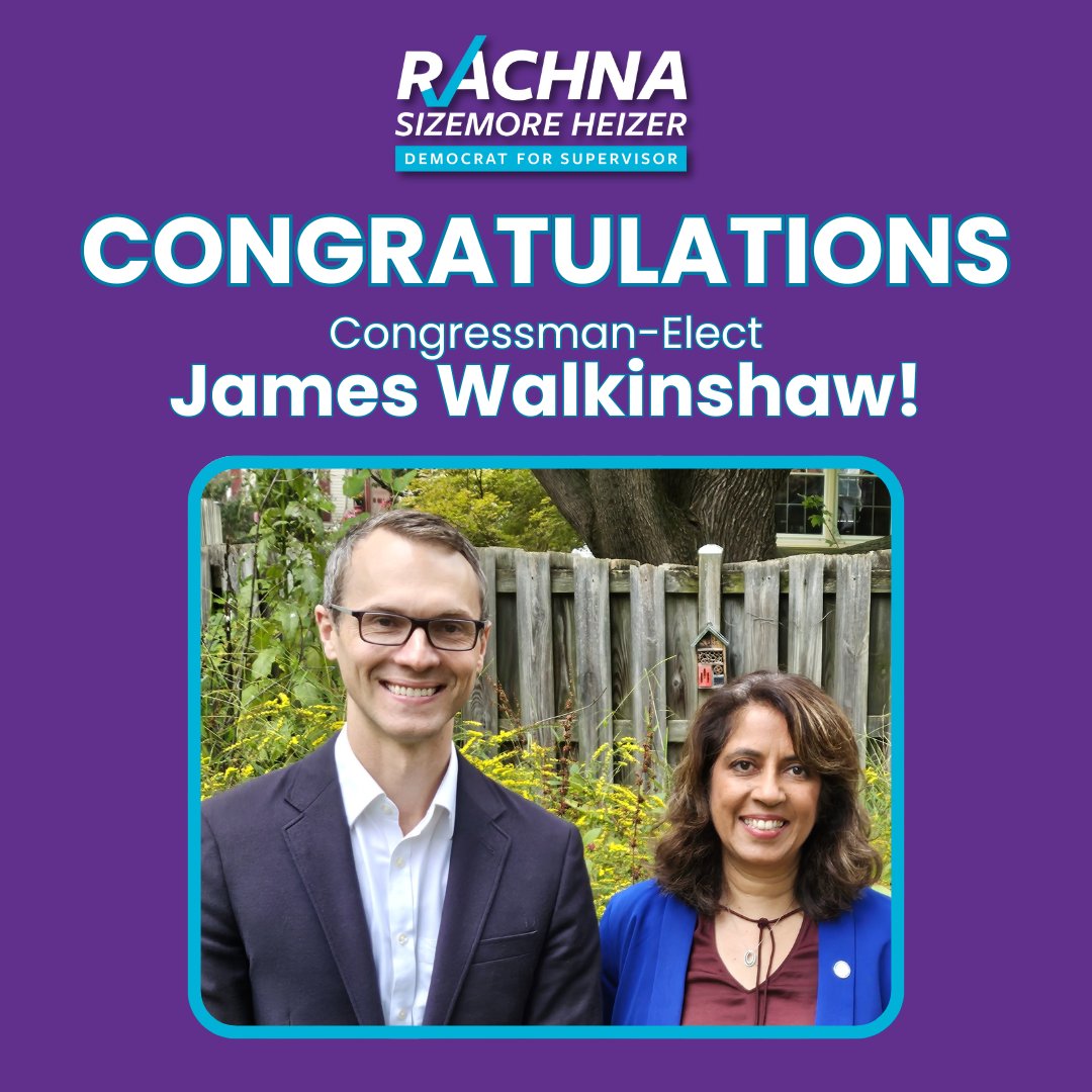 Huge congratulations to <a href="/JamesWalkinshaw/">James Walkinshaw</a> on his decisive win tonight! I know he’ll continue fighting for our community in Congress.

Now it’s our turn to keep Braddock moving forward. I’m ready to hit the ground running...join #TeamRachna today!

 secure.actblue.com/donate/rsh-25-…