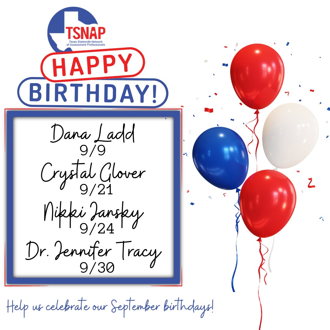 Join us in wishing these terrific TSNAP board members a Happy Birthday! Is your birthday in September? Comment below and let us know! #growlearnsupport