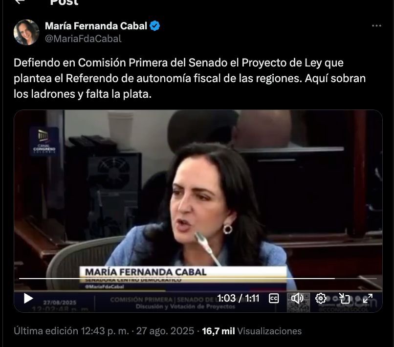María Fernanda Cabal tweet media