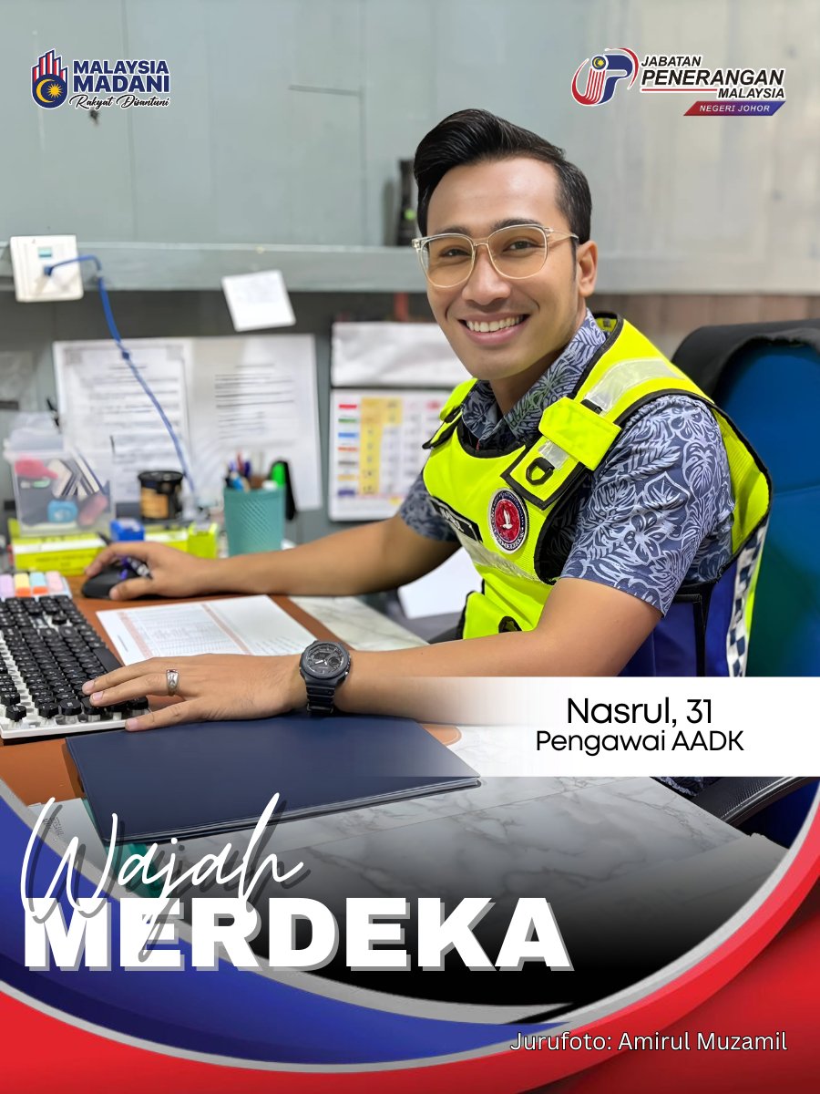 japenjohor's tweet photo. #WajahMerdeka
“Dedikasi demi kesejahteraan masyarakat adalah tanda cinta kepada negara.”
Nasrul, 31, Pegawai AADK komited memastikan komuniti bebas dadah. Bagi beliau, kemerdekaan bermakna hidup lebih selamat & harmoni untuk semua.
#HKHM2025 #1R1JG #MalaysiaMADANI #MajuJohor https://t.co/h6j7EcSTr5