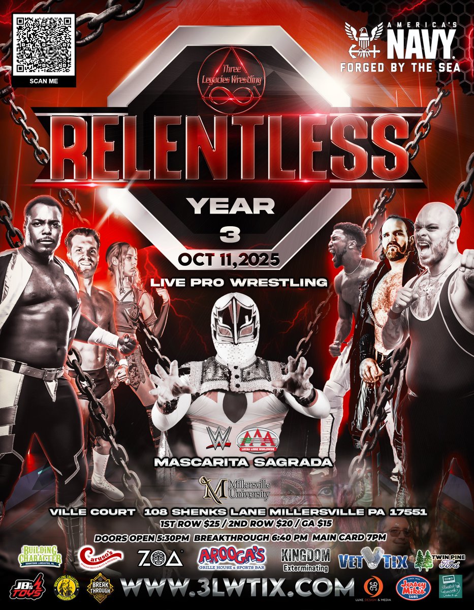 3 Legacies Wrestling (@3legacies) on Twitter photo threelegacieswrestling.ticketspice.com/relentless threelegacieswrestling.ticketspice.com/relentless