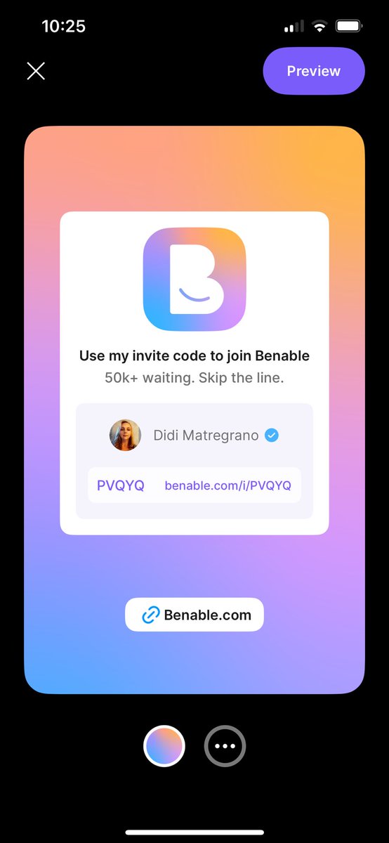 DidiM337's tweet photo. Benable is an app to share your favorite things, and earn from 40,000 brands. Skip the waitlist with my link: https://t.co/XJc7F7XIcQ. https://t.co/qdqBkgx3AT