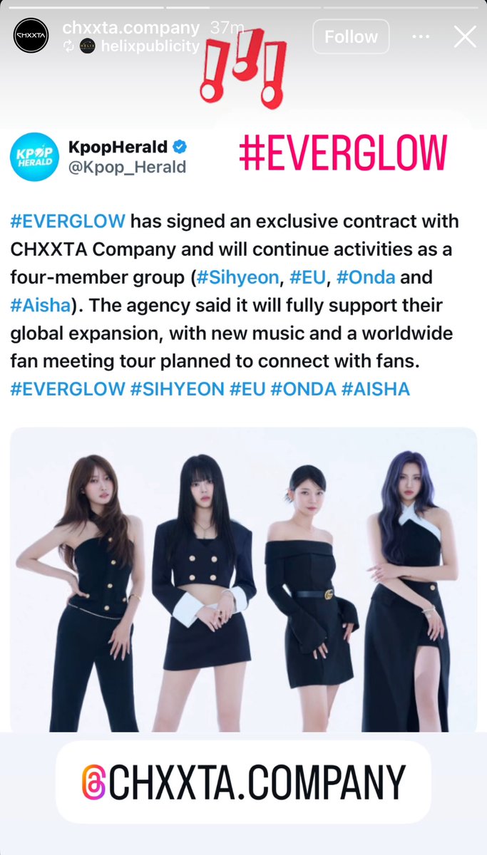 lovingskzpink's tweet photo. It’s real guys. Everglow did it. Everglow got out of their terrible company and found a new one themselves. LET ME REPEAT THEY GOT OUT OF A TOXIC ASS PLACE AND BOUNCED BACK AND FOUND A COMPANY AND ARE CONTINUING TO PURSUE THEIR DREAMS 🥹 THEY ARE THE COOLEST GIRLS EVER https://t.co/ChAyKbWGDE