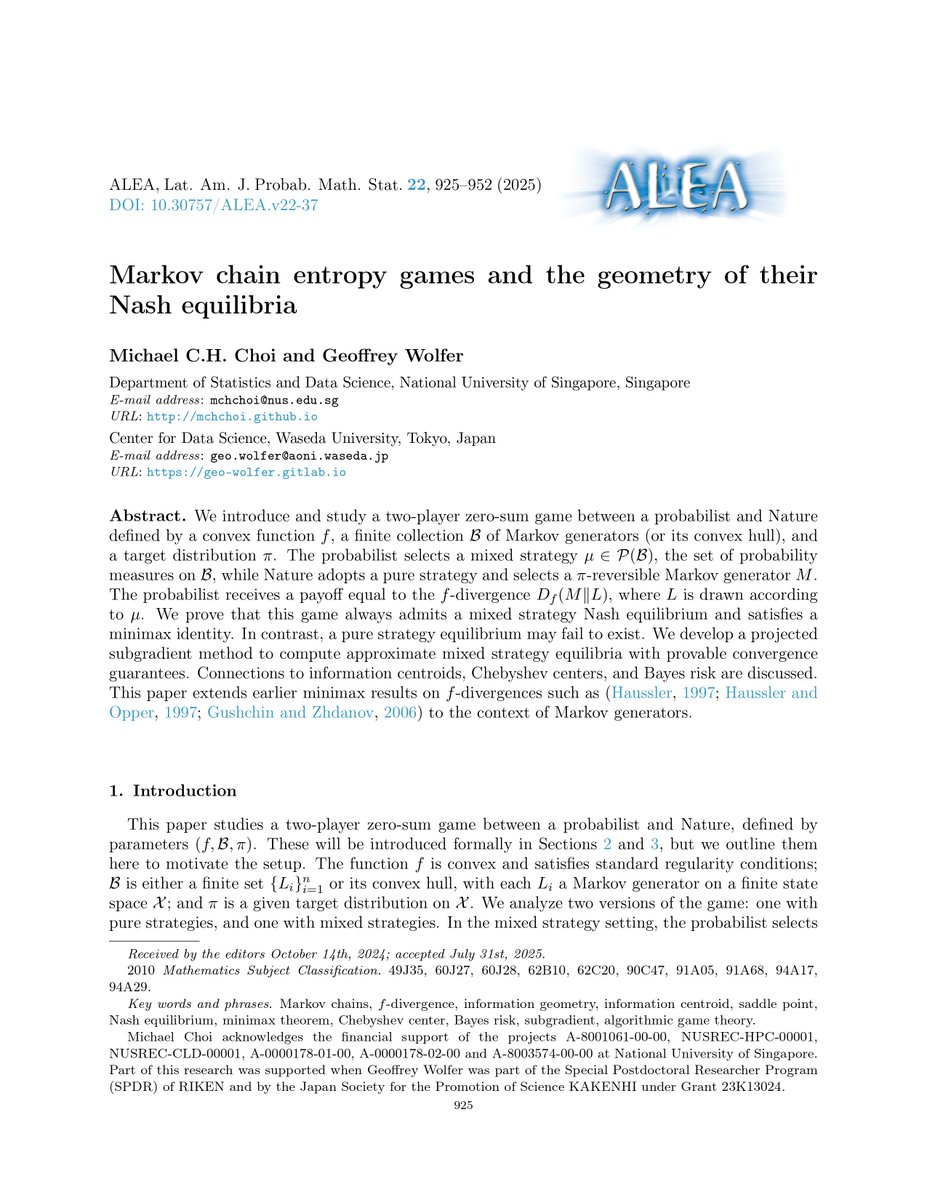 Out on ALEA!

DOI: doi.org/10.30757/ALEA.…