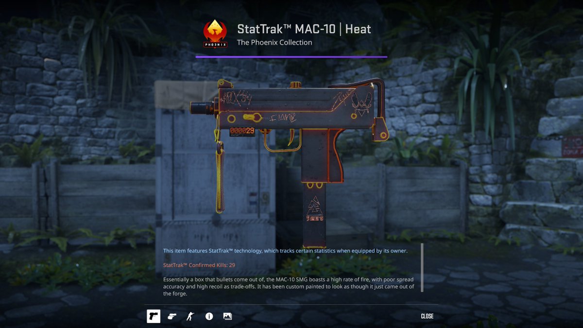 Goaderr's tweet image. First craft ive ever done. The Austin Major stickers just matched too well with the Heat Mac 10. @ohnePixel 
#cs2skins
