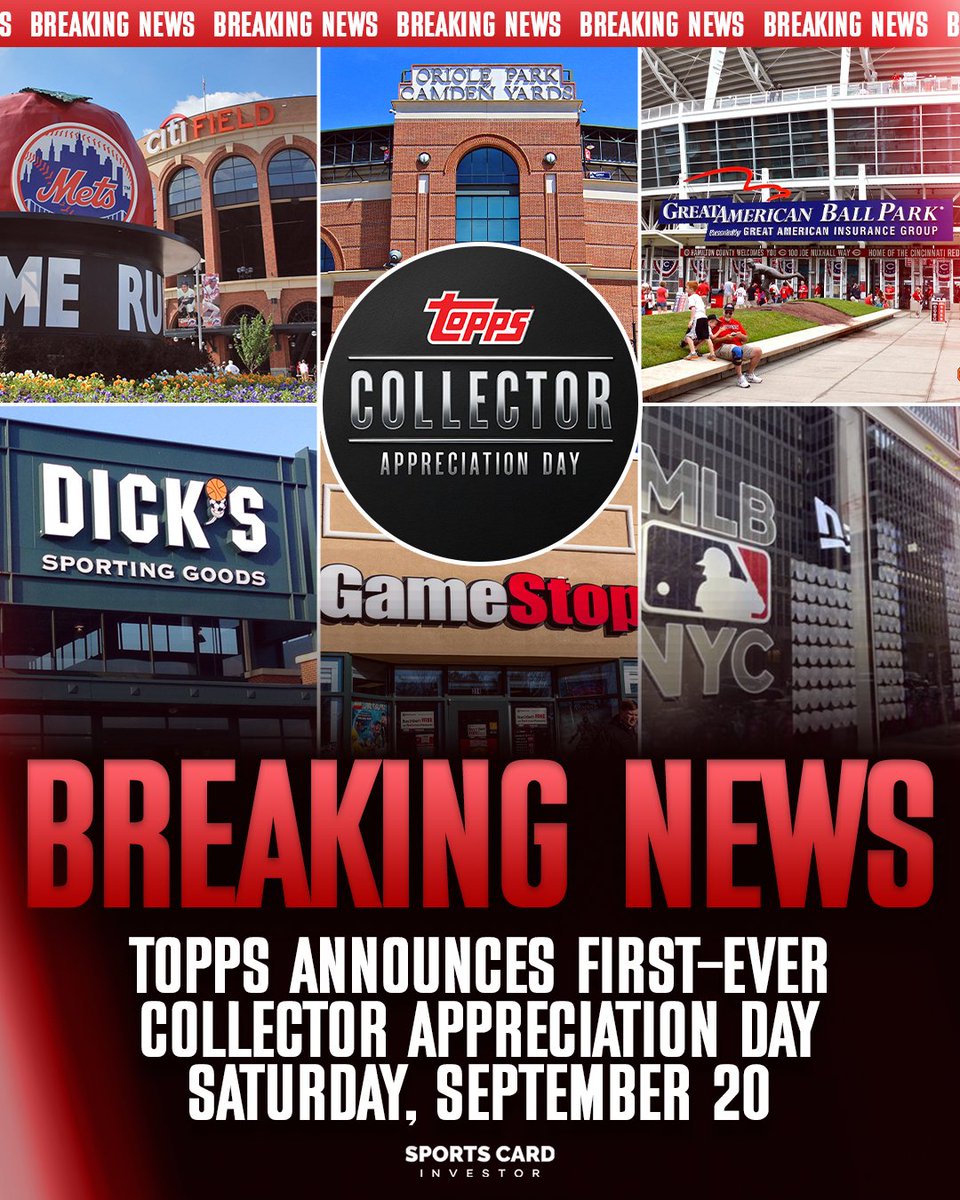 Topps has announced the first-ever Collector Appreciation Day! This is meant to be a nationwide celebration taking place on Saturday, September 20, 2025.

For one day only, collectors can unlock exclusive perks and experiences just by showing a trading card at select retail and