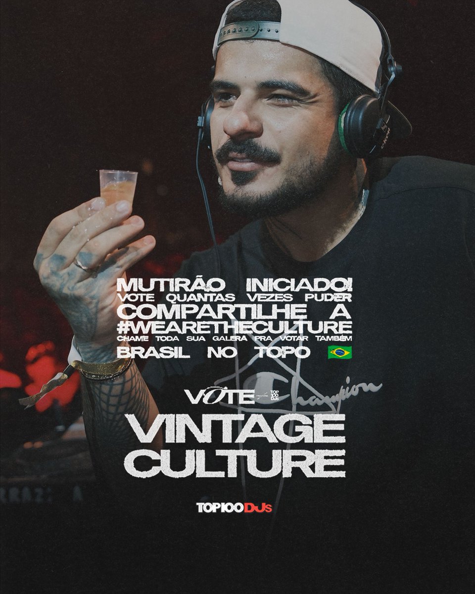 Simbora votar no papi <a href="/VintageCulture/">Vintage Culture</a> na #DJMag 
Multirao iniciado!
Não se esqueçam de colocar a bastão #wearetheculture 

top100djsvote.djmag.com