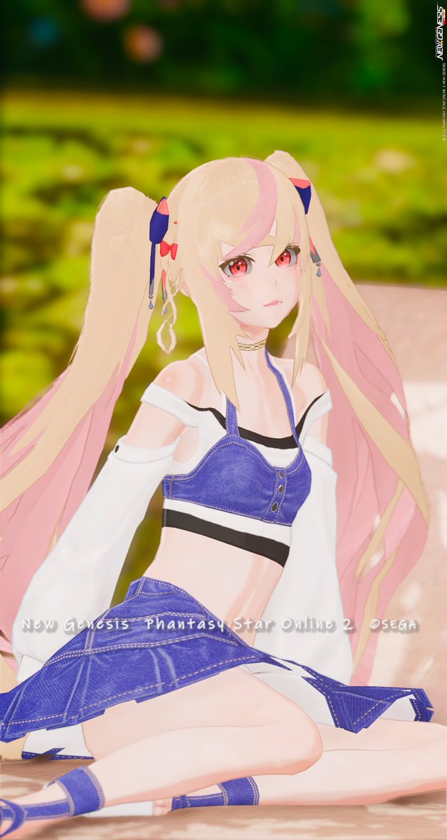 おはおは☀️
ミニデニム着てみたよ👍
お昼からオルタレムブーストだぁ

#ma7ロゴ 
#PSO2NGS #PSO2NGS_SS
#メンテの日じゃないけどssを貼る
