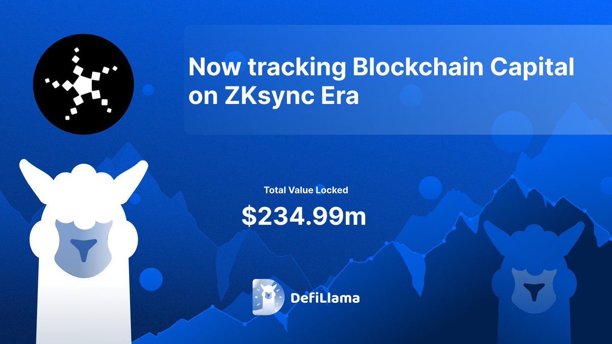 DefiLlama 발표 그래픽: ZKSync Era의 Blockchain Capital, TVL $234.99M 표기