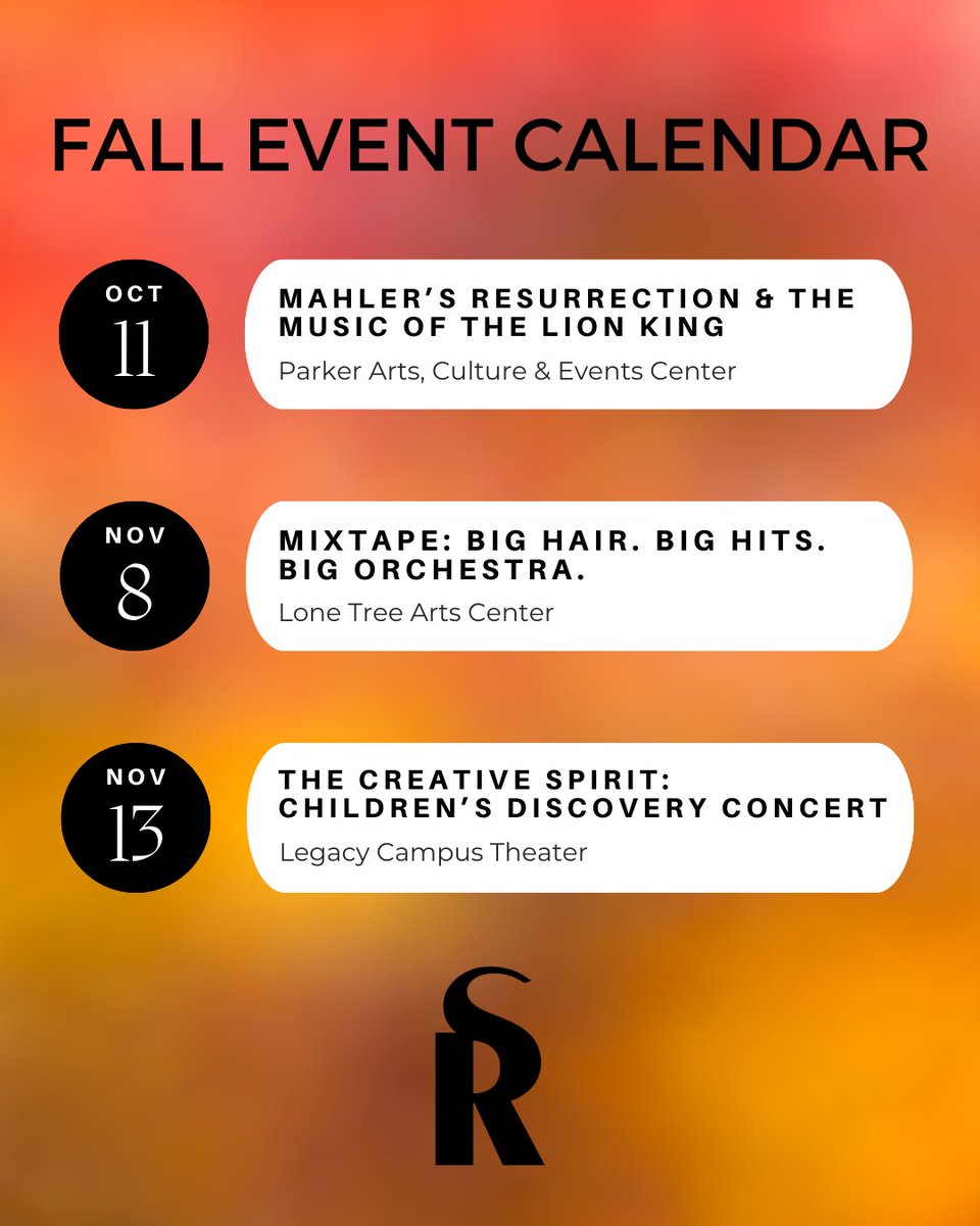 Summer might be coming to a quick close, but there is still so much to look forward to  this year at the Symphony of the Rockies! Which of our Fall events are you most excited to attend? 

For tickets and more information, please visit symphonyrockies.org/events