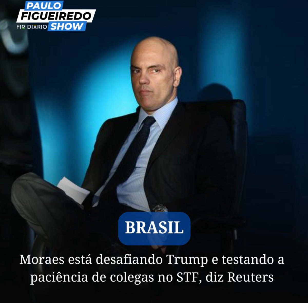 E olha quem está noticiando é a <a href="/Reuters/">Reuters</a>.

Moraes deveria conversar com Nicolas Maduro, Ali Khamenei, Trudeau e Cláudia Sheinbaum sobre esta nada boa idéia...