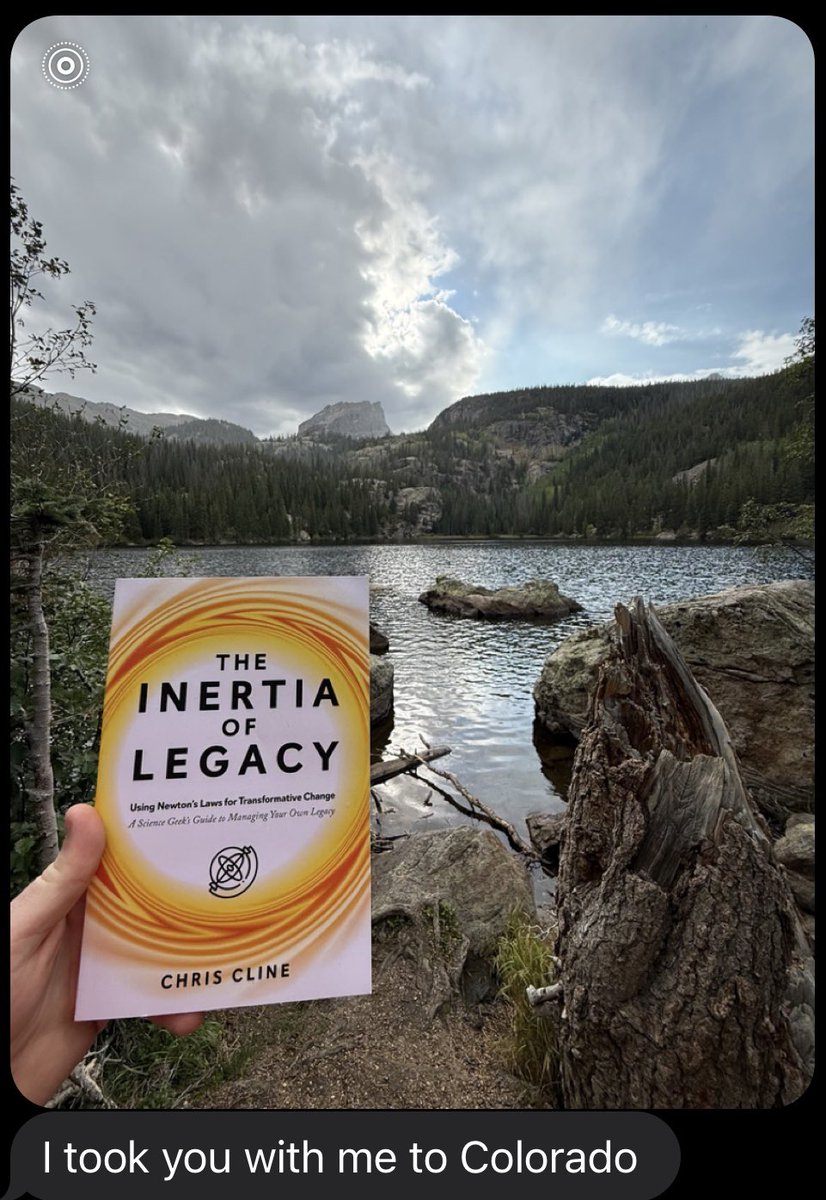 Such a humbling message this today as a reader took a copy of Inertia of Legacy on a trip to the Rocky Mountains.  This will never get old and I’ll always be deeply humbled. Thank you!