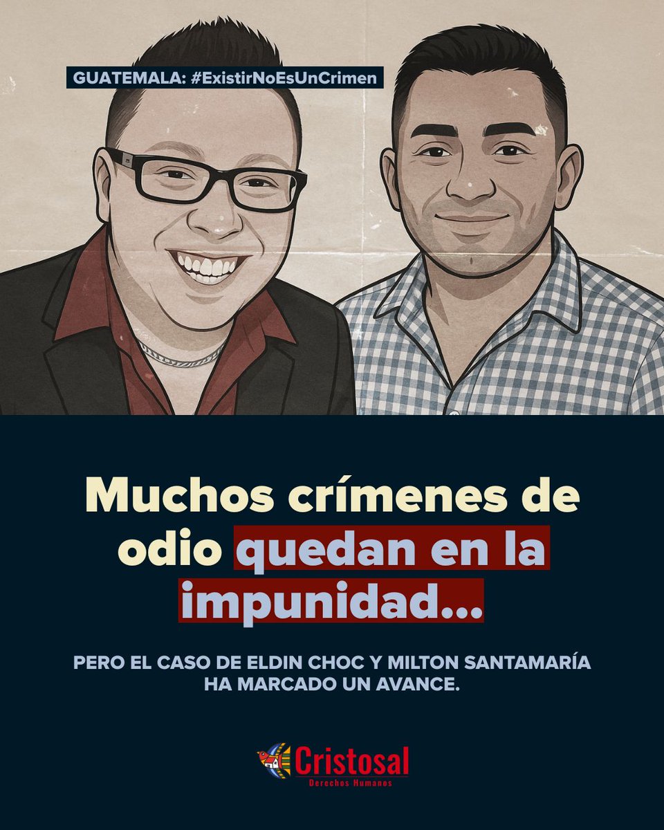 Cristosal (@cristosal) on Twitter photo ✍️ Siempre hemos creído en un mundo más justo, más igualitario y con dignidad para todas las personas. 
➡️ Hoy, uno de los implicados en la ejecución extrajudicial de Eldin y Milton aceptó cargos por encubrimiento. 
📢 Acompañamos su caso desde el inicio. 
#ExistirNoEsUnCrimen ✍️ Siempre hemos creído en un mundo más justo, más igualitario y con dignidad para todas las personas. 
➡️ Hoy, uno de los implicados en la ejecución extrajudicial de Eldin y Milton aceptó cargos por encubrimiento. 
📢 Acompañamos su caso desde el inicio. 
#ExistirNoEsUnCrimen