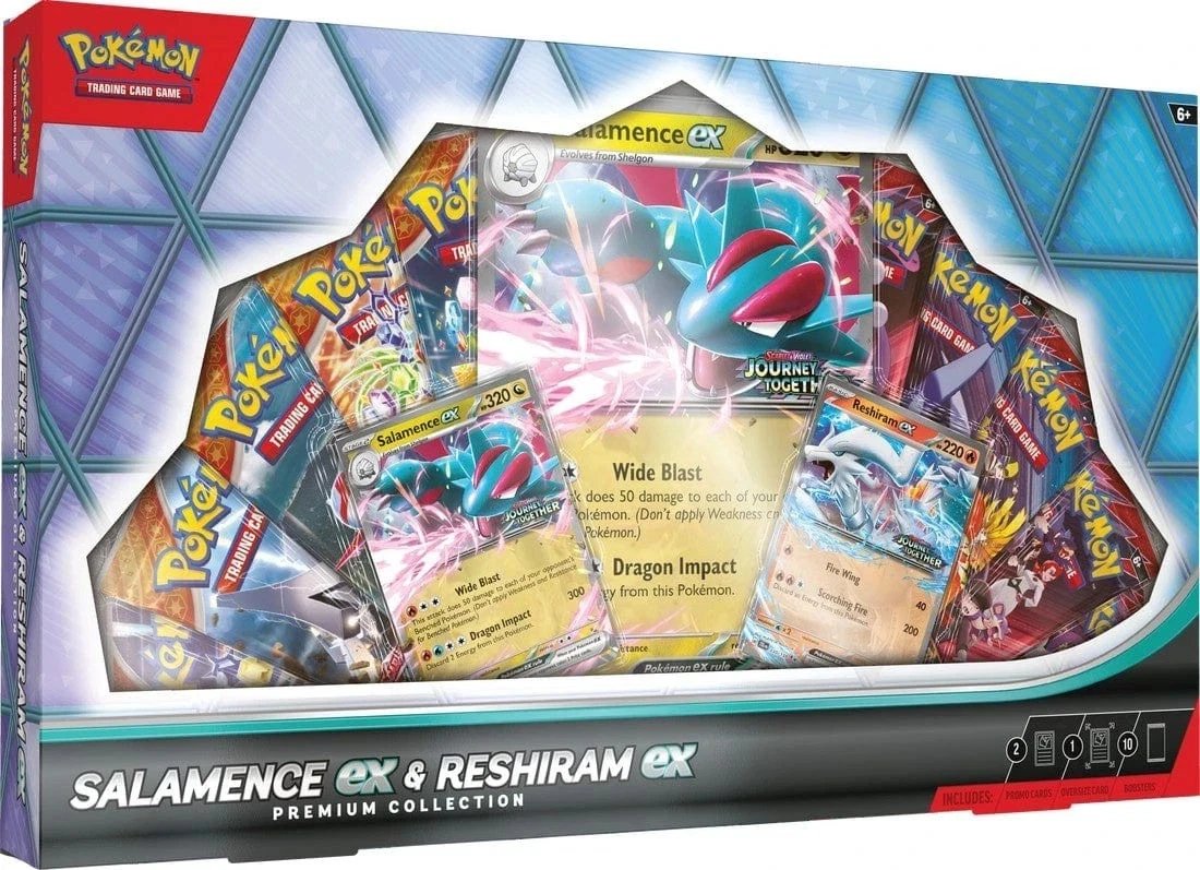 Salamence &amp; Reshiram Premium Collection Boxes with Free Shipping on eBay (Two Options)

bit.ly/4m9baQ3
bit.ly/3VaAs5s

Same Price as Amazon Blaziken Boxes but Includes 5 Destined Rivals &amp; 5 Surging Sparks Packs (Instead of 5 DR &amp; 5 JT)

#Pokemon #PokemonTCG #AD
