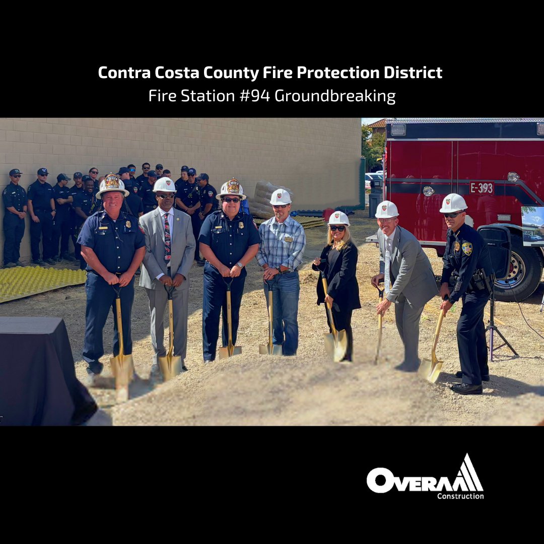 OveraaConstruct's tweet image. Exciting milestone! 🚒 Today we broke ground on Fire Station 94 in @CA_Brentwood with @ContraCostaFire. Proud to partner with @KitchellCos &amp;amp; @DLRGroup to deliver a state-of-the-art facility that will strengthen emergency services for years to come.