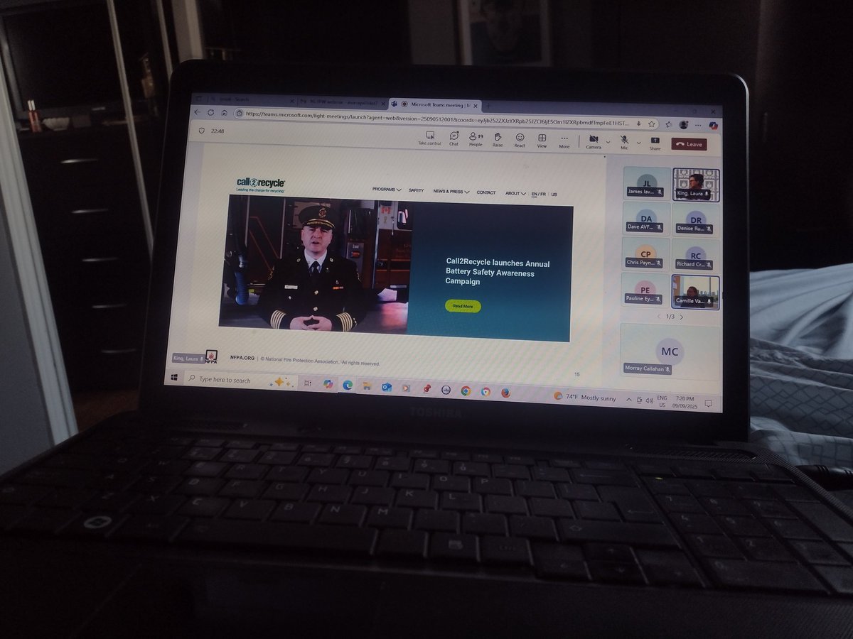 Attended a webinar for the Provincial Fire Service tonight discussing Fire Prevention Week 2025.... Charge into Fire Safety... Lithium Ion Batteries in your Home