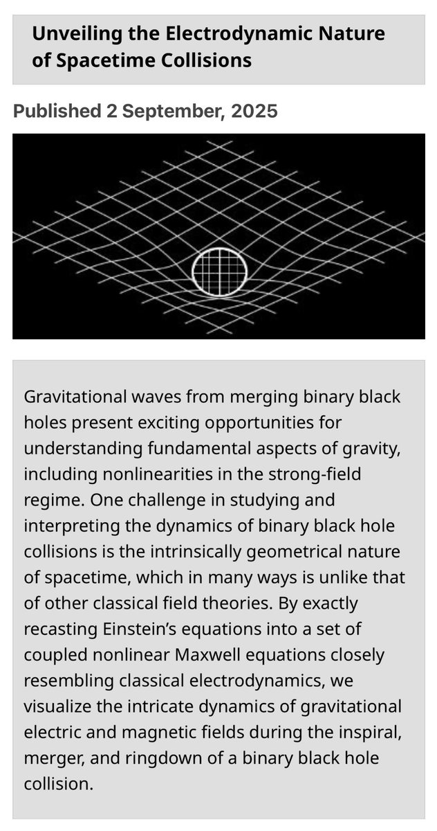 MagnetReconnect's tweet image. Unveiling the #Electrodynamic Nature of #Spacetime Collisions
journals.aps.org/prl/abstract/1…